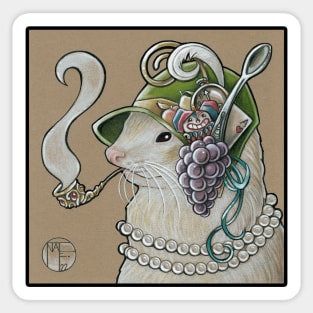 Flapper Ferret - Black Outlined Version Sticker